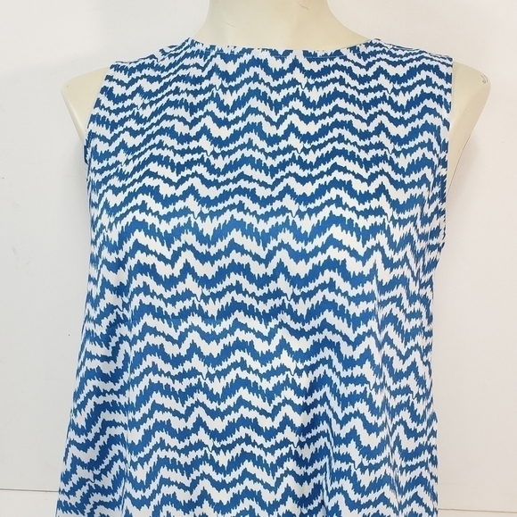 Ann Taylor Petite Blue & White Blouse - Picture 1 of 6